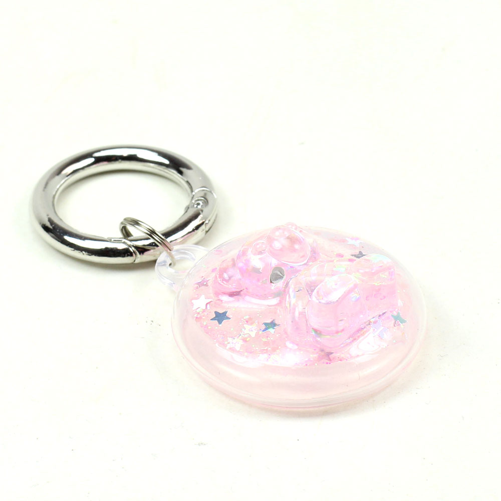 GLITTER Crystal Shinny Case Cover with Hook for Apple AirTag (Hot Pink Bear)